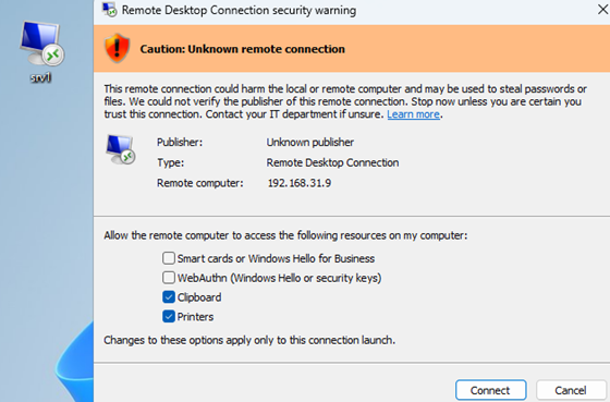 Windows 11'de Kayıtlı RDP Dosyaları İçin Güvenlik Uyarılarını Yönetme