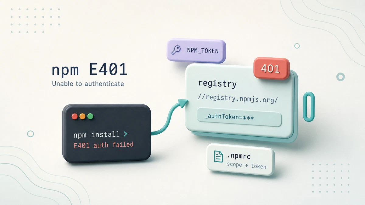 npm E401 Hatası: Kimlik Doğrulama Sorununu Çözme