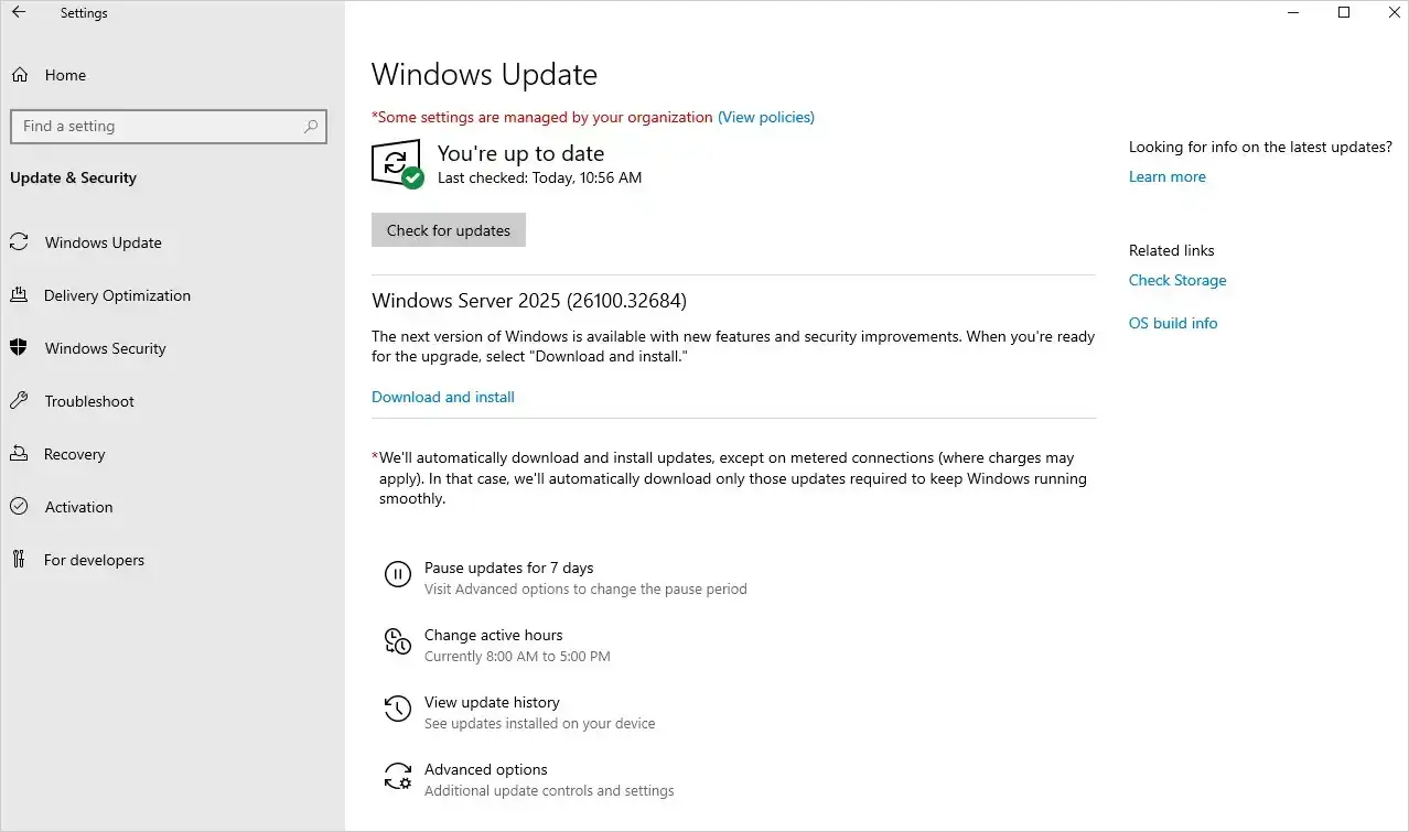 Windows Server 2025: Windows Update Üzerinden Yerinde (In-Place) Yükseltme Rehberi