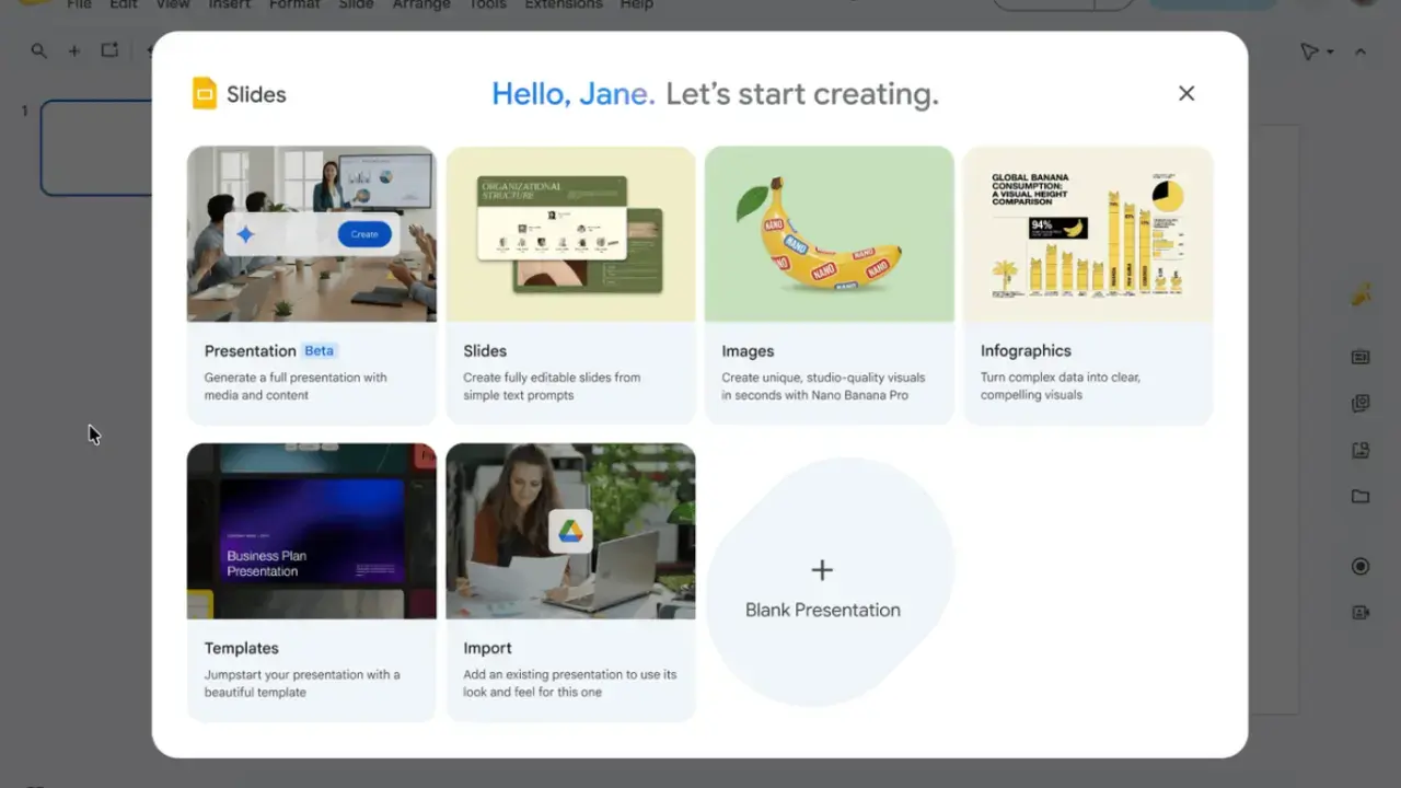 Google Slides'da Gemini AI ile Tamamen Düzenlenebilir Çoklu Sunum Sayfalarının Oluşturulması