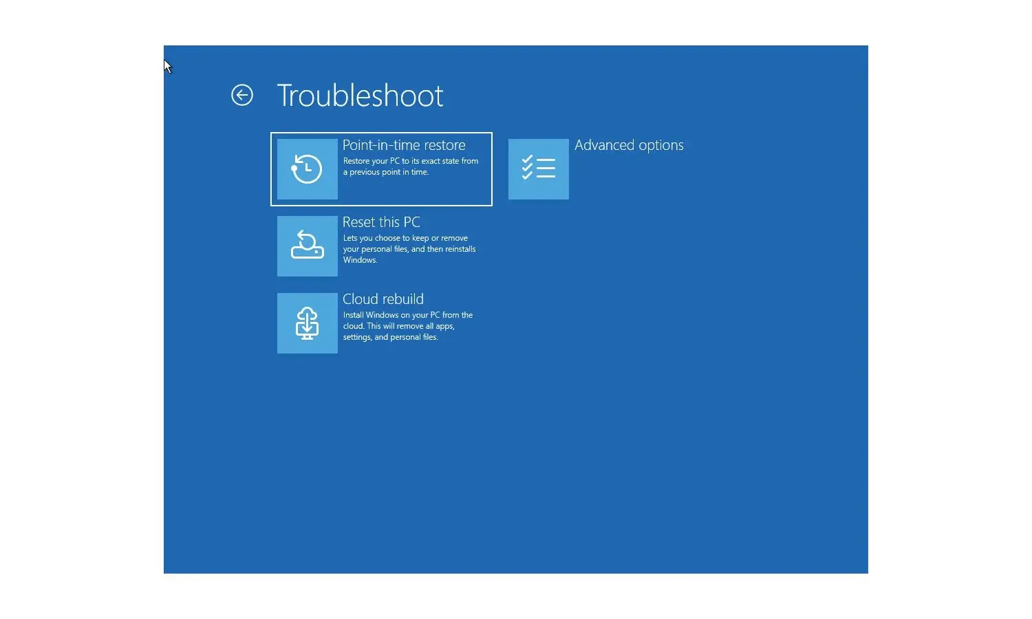 Windows 11'de Cloud Rebuild ile WinRE Üzerinden Otomatik Sistem Kurtarma Testleri