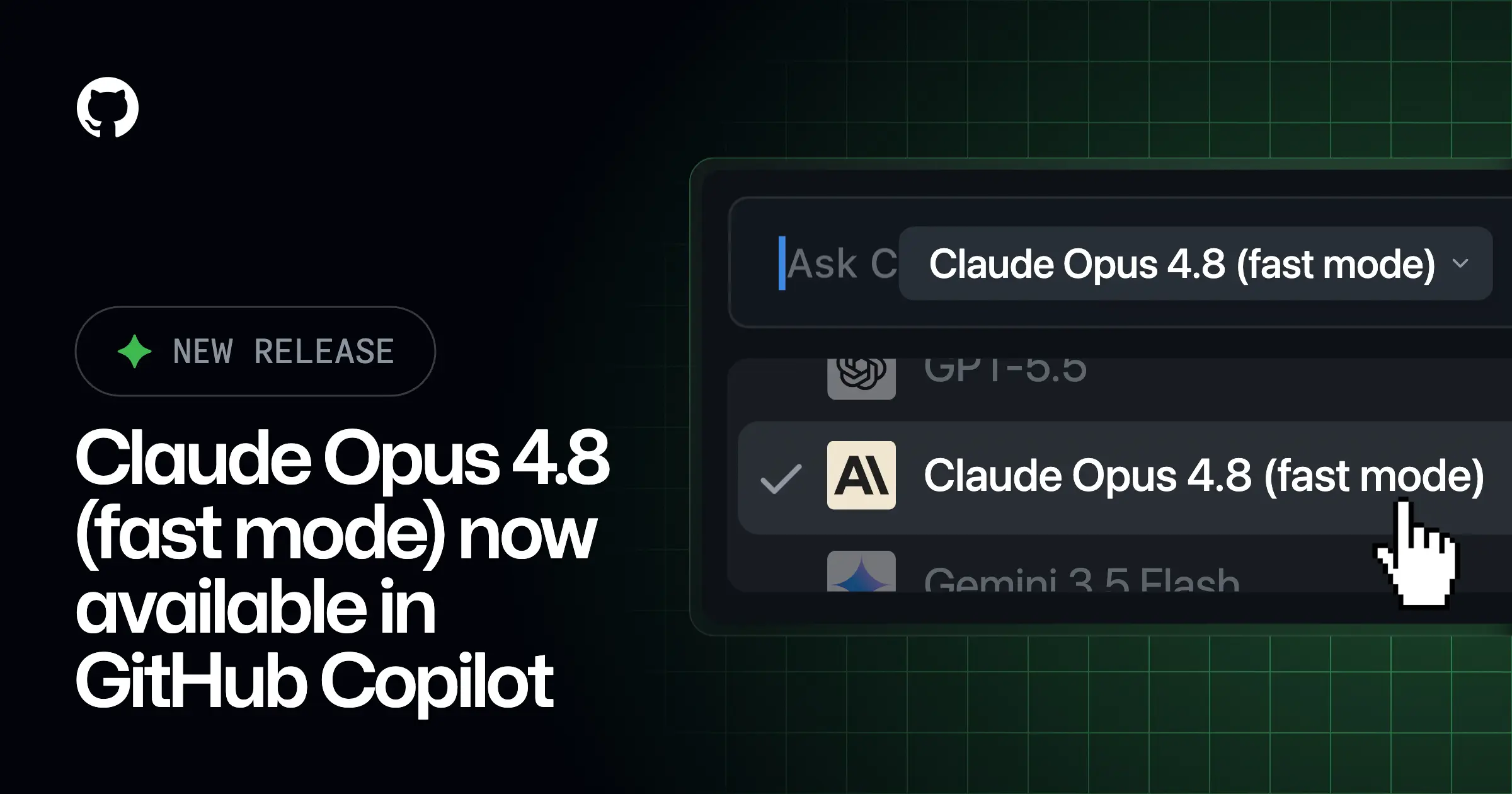 GitHub Copilot için Claude Opus 4.8 Hızlı Modunun Önizlemesi